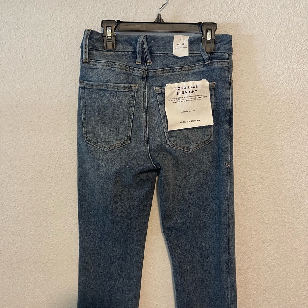 Good American Good Straight Ankle Straight Leg Organic Cotton Jeans - Picture 5 of 8